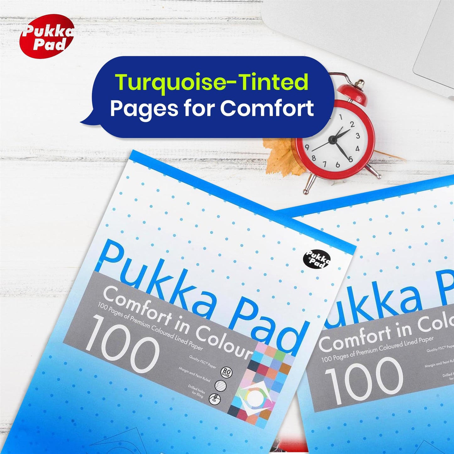 A4 Pukka Dyslexia Pad with Turquoise Tinted Ruled Pages and Perforated Sheets