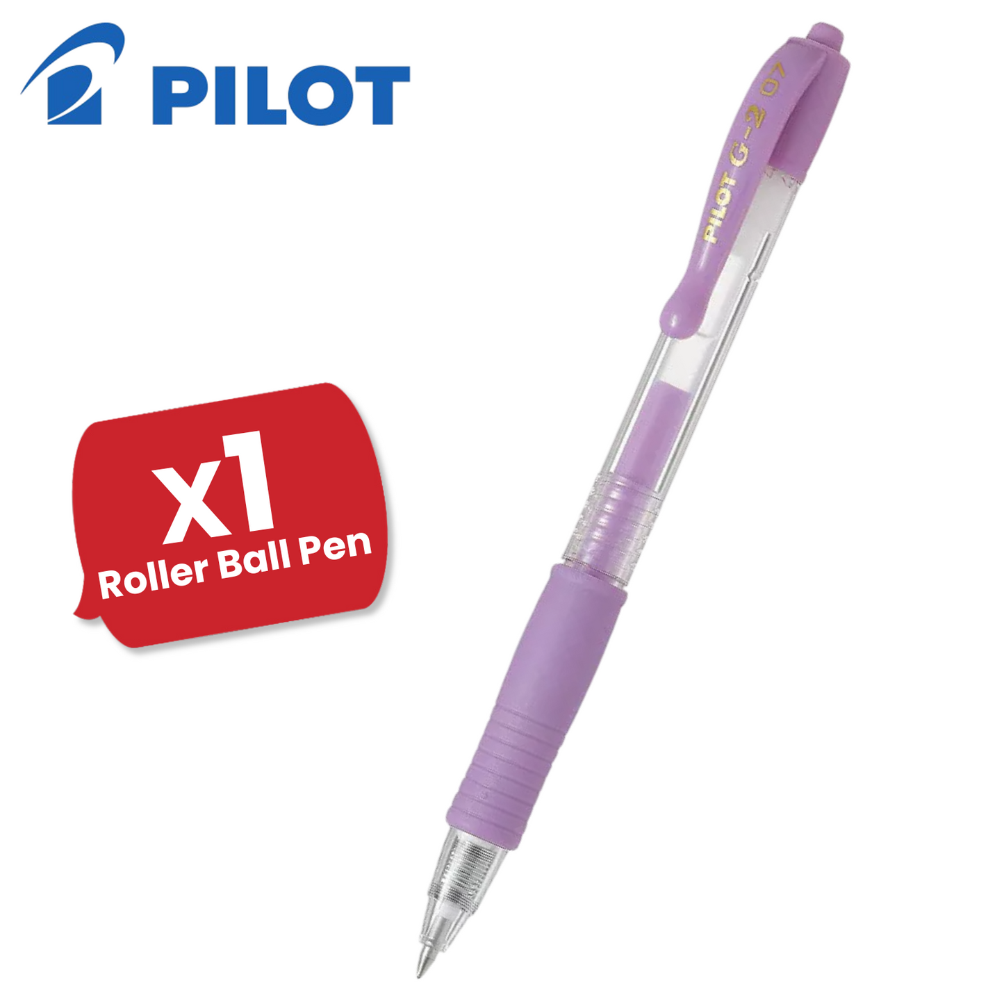 Pilot G-207 Retractable Gel Rollerball 0.7 mm Tip (Single Pen) - Pastel Violet
