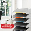 Durable VARICOLOR Letter Trays - 5 ABS Paper Organiser, Colour Grip Handles A4 Paper Trays for Desk