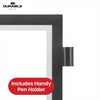 Durable DURAFRAME Magnetic Frame, Black A5 Wall Mount Magnetic Display with Pen Holder for Work