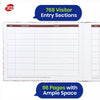 Pukka Pad A4 Visitor Log Book Cream 96 Pages Floral Hardcover Sign In Book for Office or School