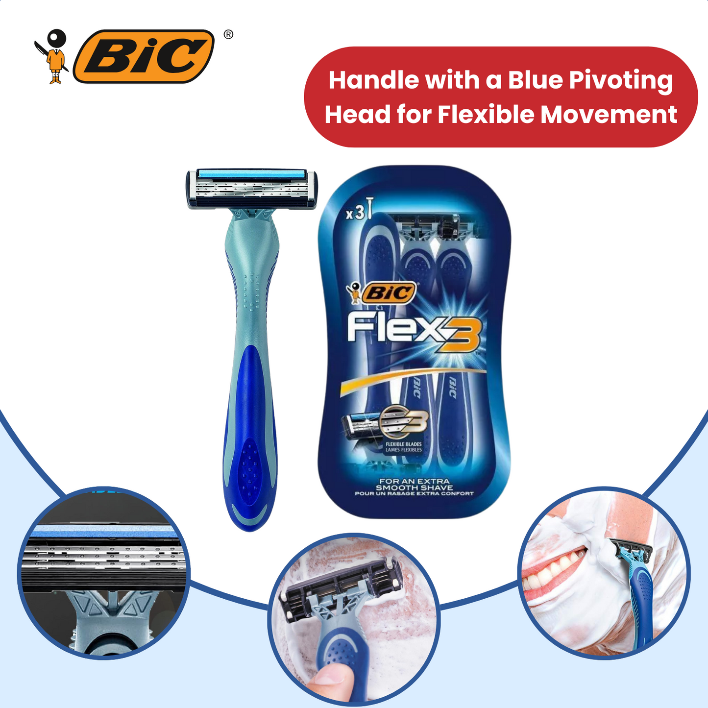 BIC Flex 3 Comfort Disposable Razors - Pack of 3