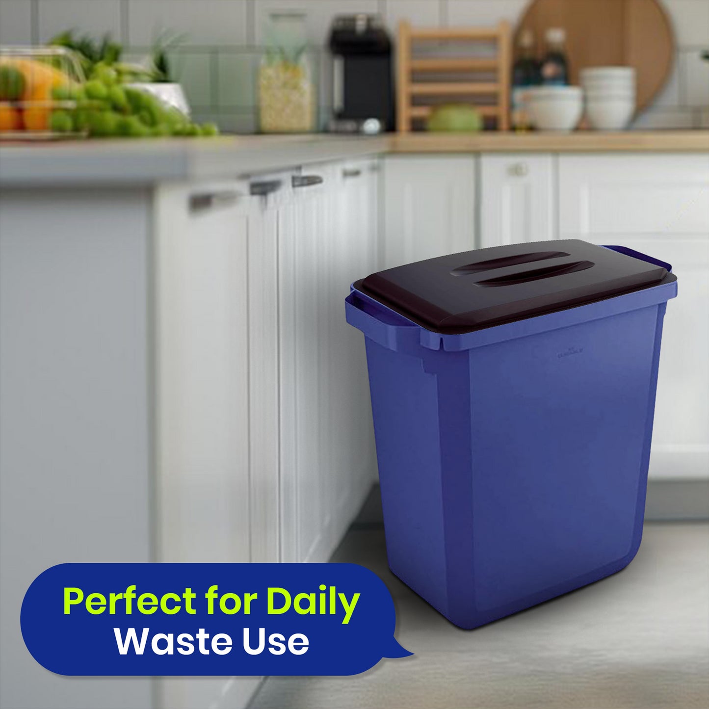 DURABIN 60L Black Lid and 25x 110L Recycled Bin Bags Set for Daily Waste Handling