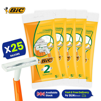 Bic 2 Sensitive Razors - Pack of 25 Razors