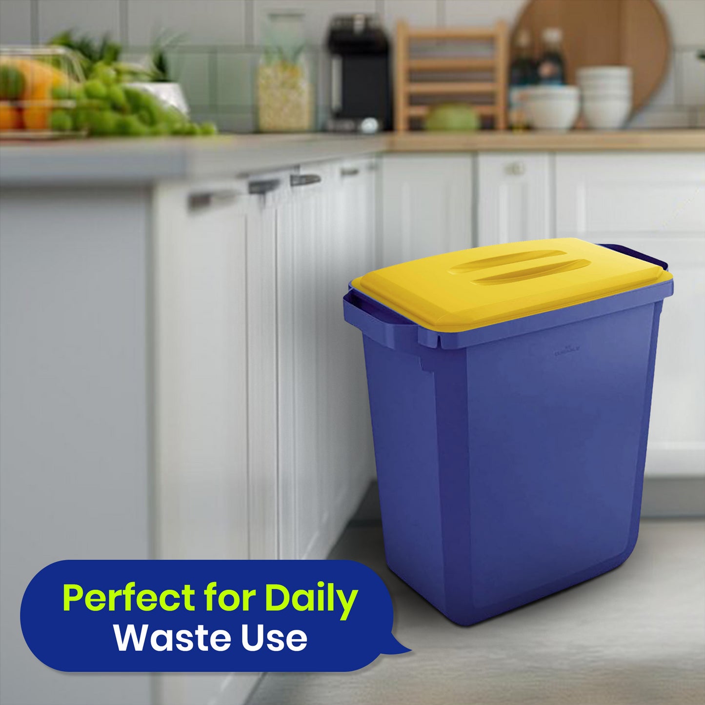 DURABIN 60L Blue Bin Set & Yellow Lid and 25x 110L Recycled Bin Bags