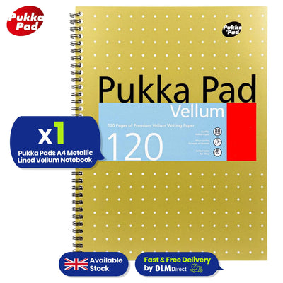 Pukka Pad A4 Notebook – 120 Vellum Pages Spiral Notepad, Writing Pad For Businessmen (Pack of 1)