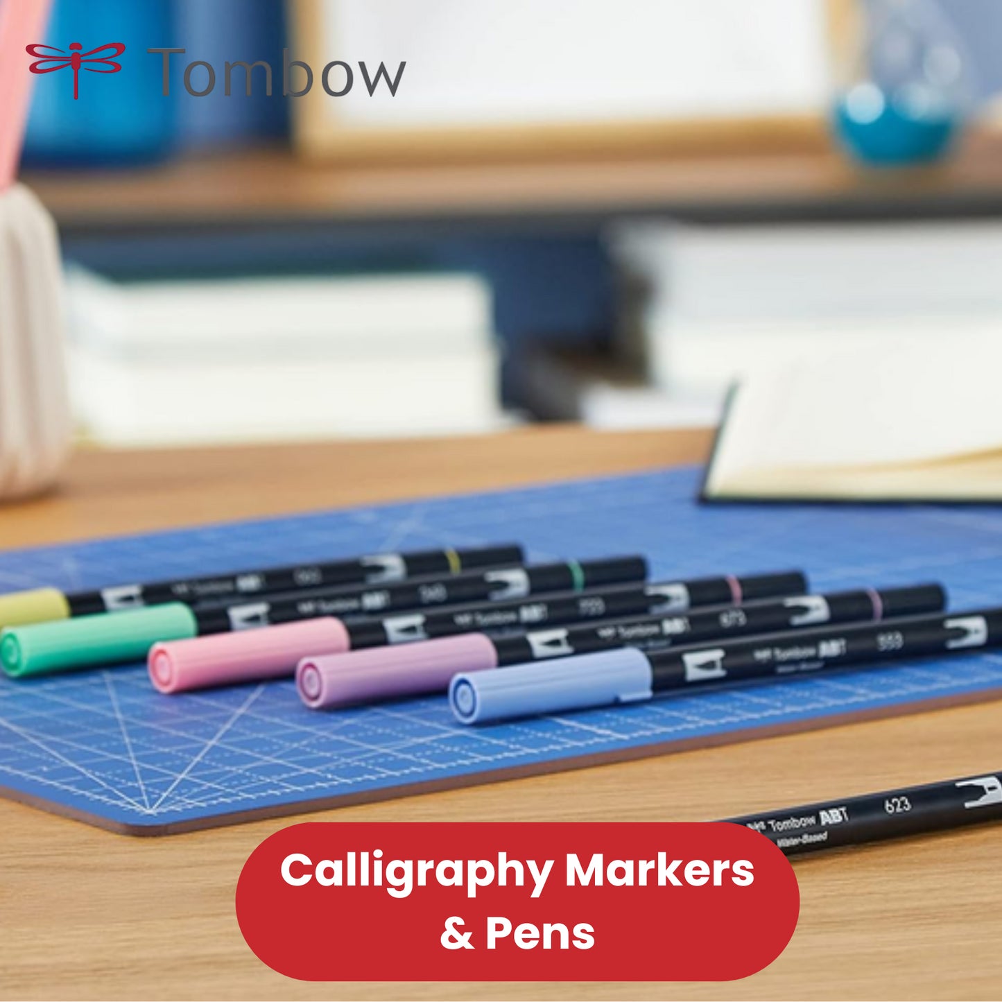 Tombow ABT Dual Brush Pens Pastel Colors Water-Based, Blendable - Pack of 12