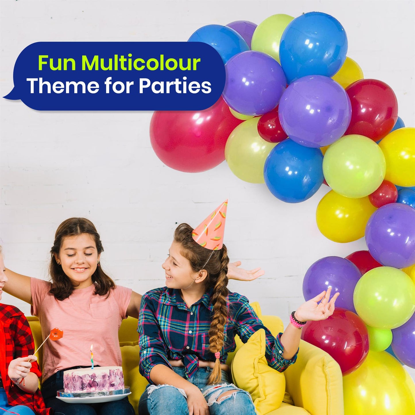 Balloon Garland Kit with Banner and Bunting for Bright Birthday Party Decor