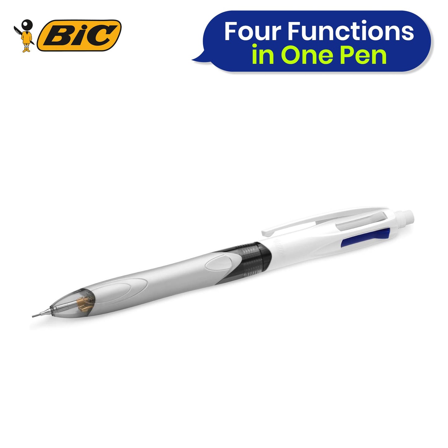 Bic 4 Colours Combination Medium Ballpoint Pen + Medium Mechanical Pencil - Pack of 12