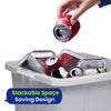 Durable Durabin Grey Waste Bin 90L Stackable Plastic Bin with Sturdy Handles