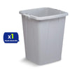 Durable Durabin Grey Waste Bin 90L Stackable Plastic Bin with Sturdy Handles