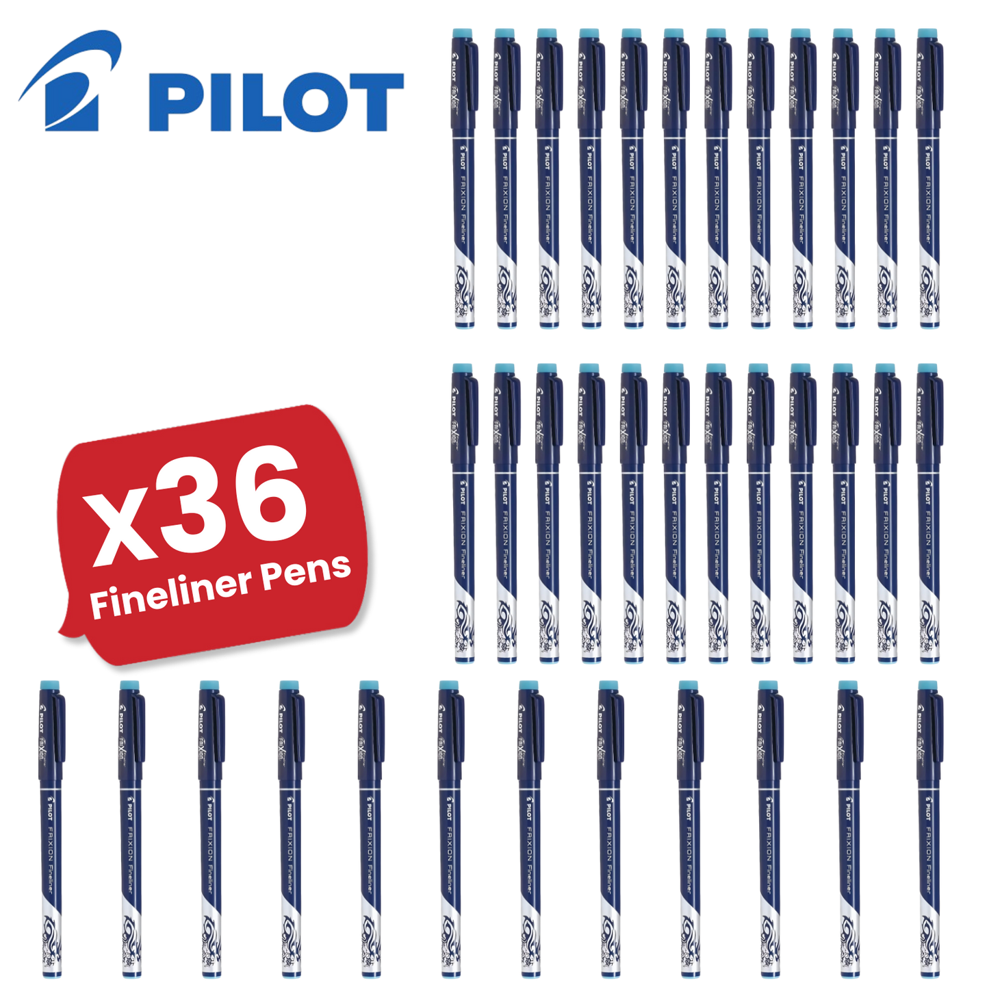 Pilot FriXion Erasable Fineliner Light Blue Single Pen 1.3mm Writing Felt Tip