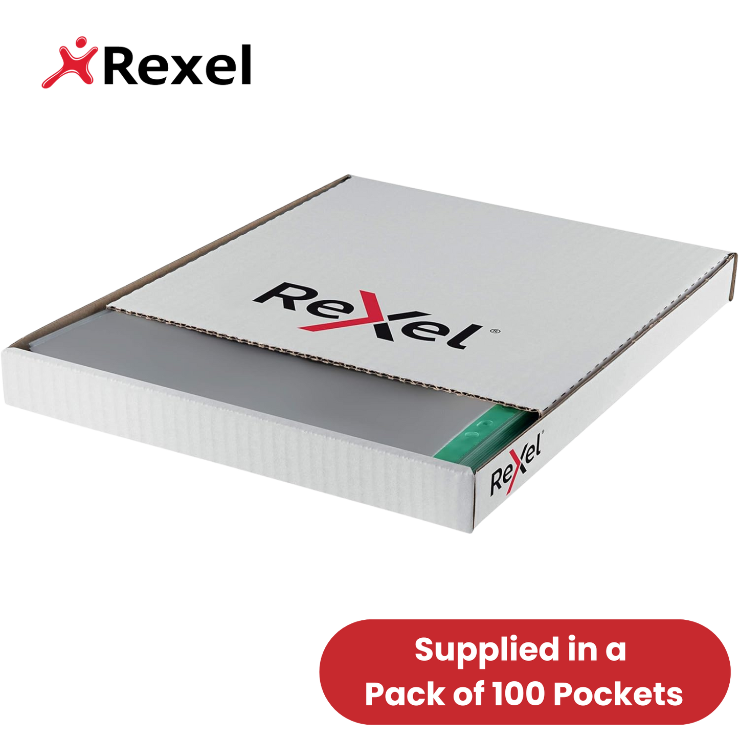 Rexel Copyking Clear Reinforced Pockets CKP/A4 12265 (Pack of 100) 1 to 5