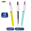 BIC 4 Colour Pens Pack of 3 Sun Shine Silver and Fun with 10 Ink Colours