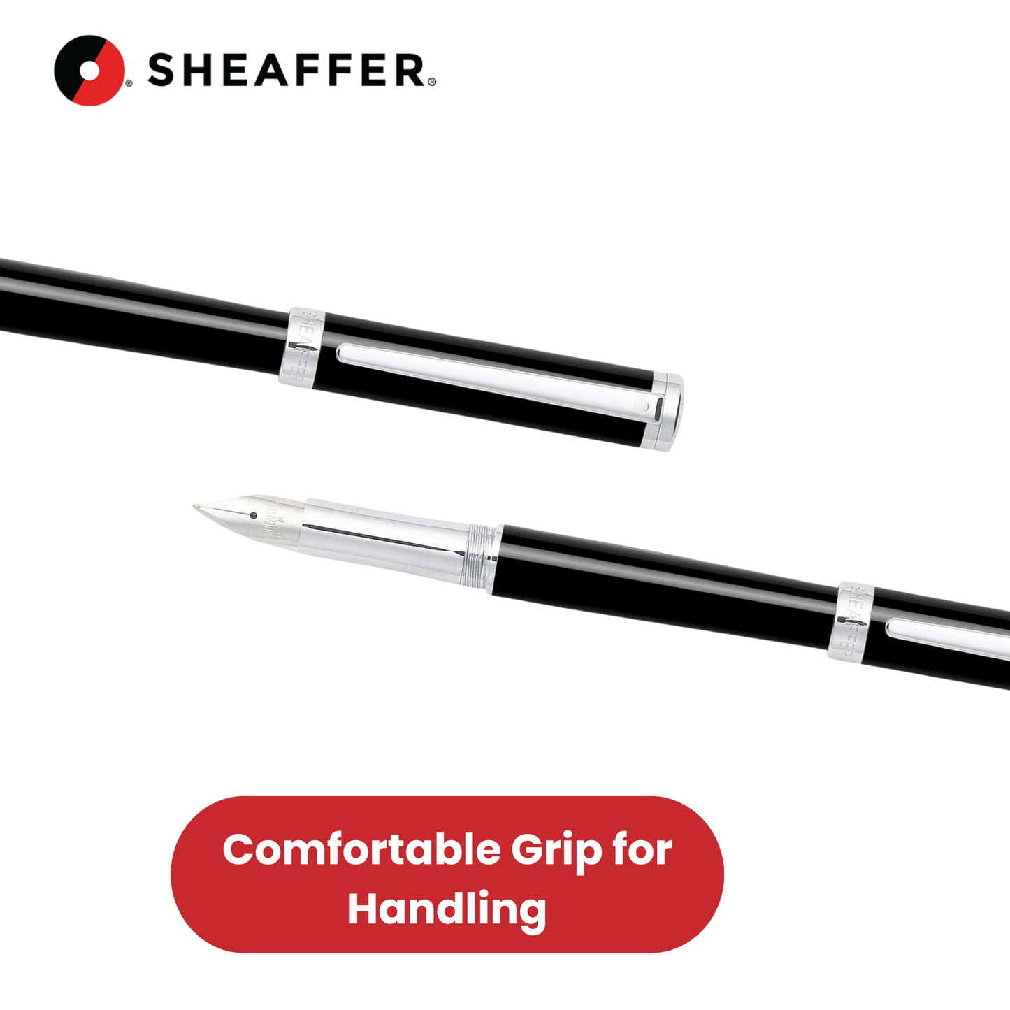 Sheaffer Black Intensity Onyx Fountain Pens Chrome Trim & Medium Nib - 1-5 Packs