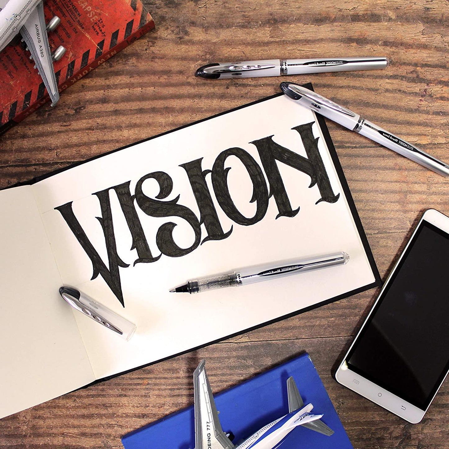 UNIBALL VISION ELITE LIQ INK RBL BLUE - Pack of 12