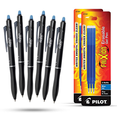 Pilot Frixion Ball Plus - Blue - Pack of 6 + 2 Packs of 3 Refills