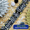 Happy 60th Birthday Black and White Banner 2.6m Party Decor for Milestone Celebration
