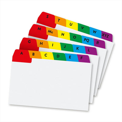 Pukka Pad A-Z Concord Guide Cards 6x4 with Colour Tabs For Filing & Study Tasks