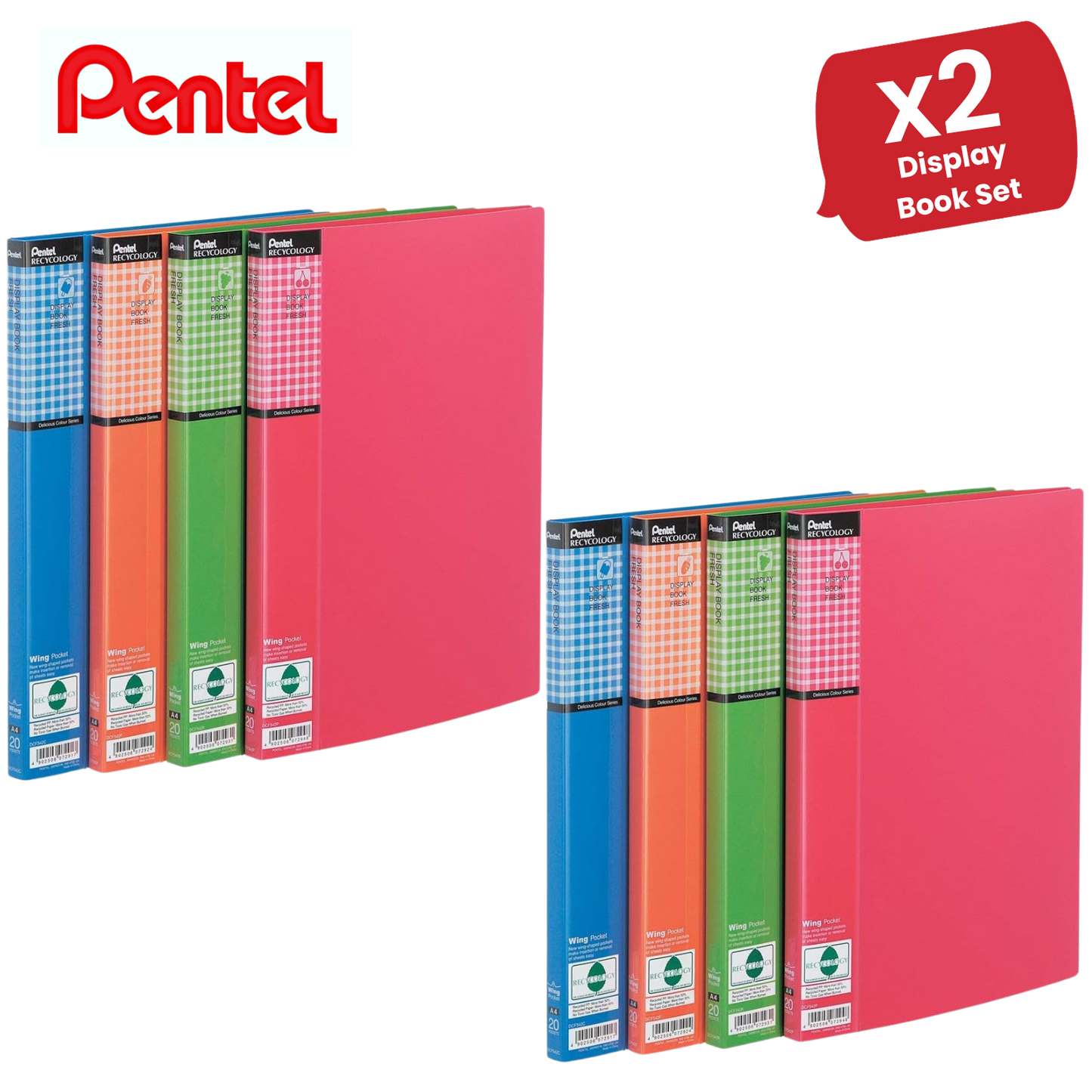 PENTEL RECYC FRESH FILES ASST - Pack of 4 - 1 to 5 Packs