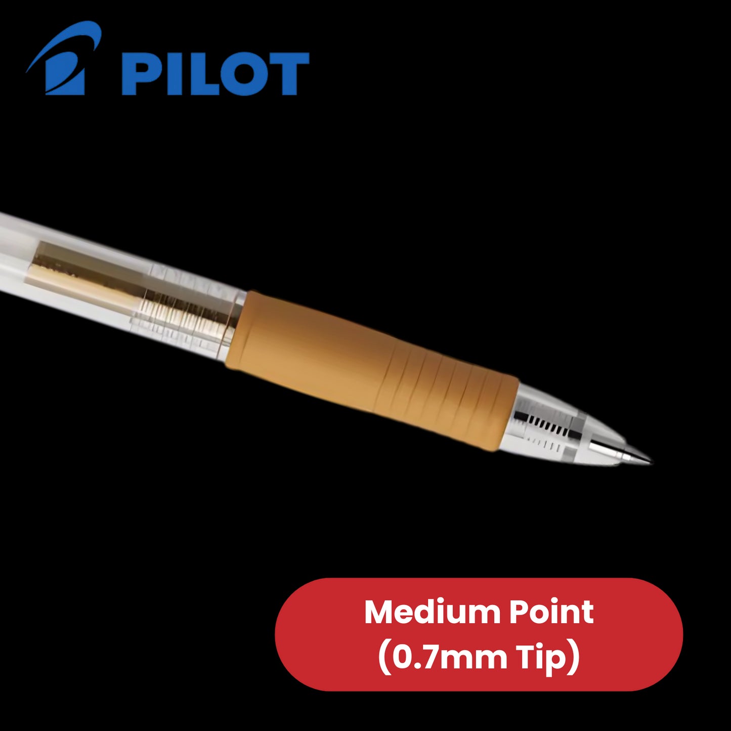 Pilot G-207 Retractable Gel Rollerball Pens Medium Point 0.7mm Tip Metallic Gold