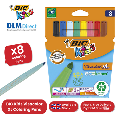 BIC Kids Visacolor XL Coloring Pens Assorted - Pack of 8