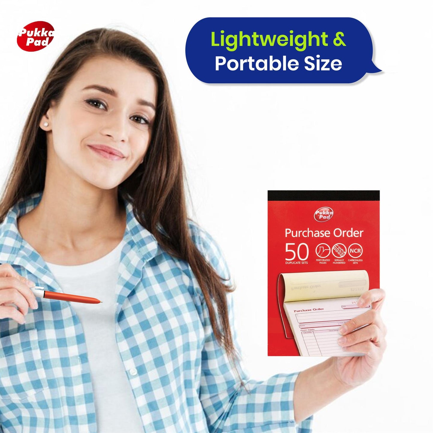 Pukka Pad Purchase Order Book Paper Duplicate NCR Record Book Carbonless Order Pads for Small Business & Office