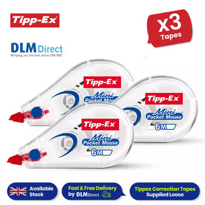 Tipp-Ex Mini Pocket Mouse Correction Tape 3-Pack Effortless Quick Edits
