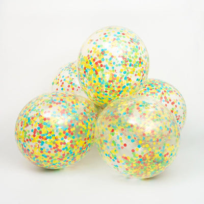 OTW426 Latex Balloon - Muticoloured Confetti - Clear - 12