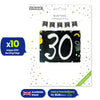Happy 30th Birthday Black and White Bunting 4M Party Banner with 10 Flags Durable