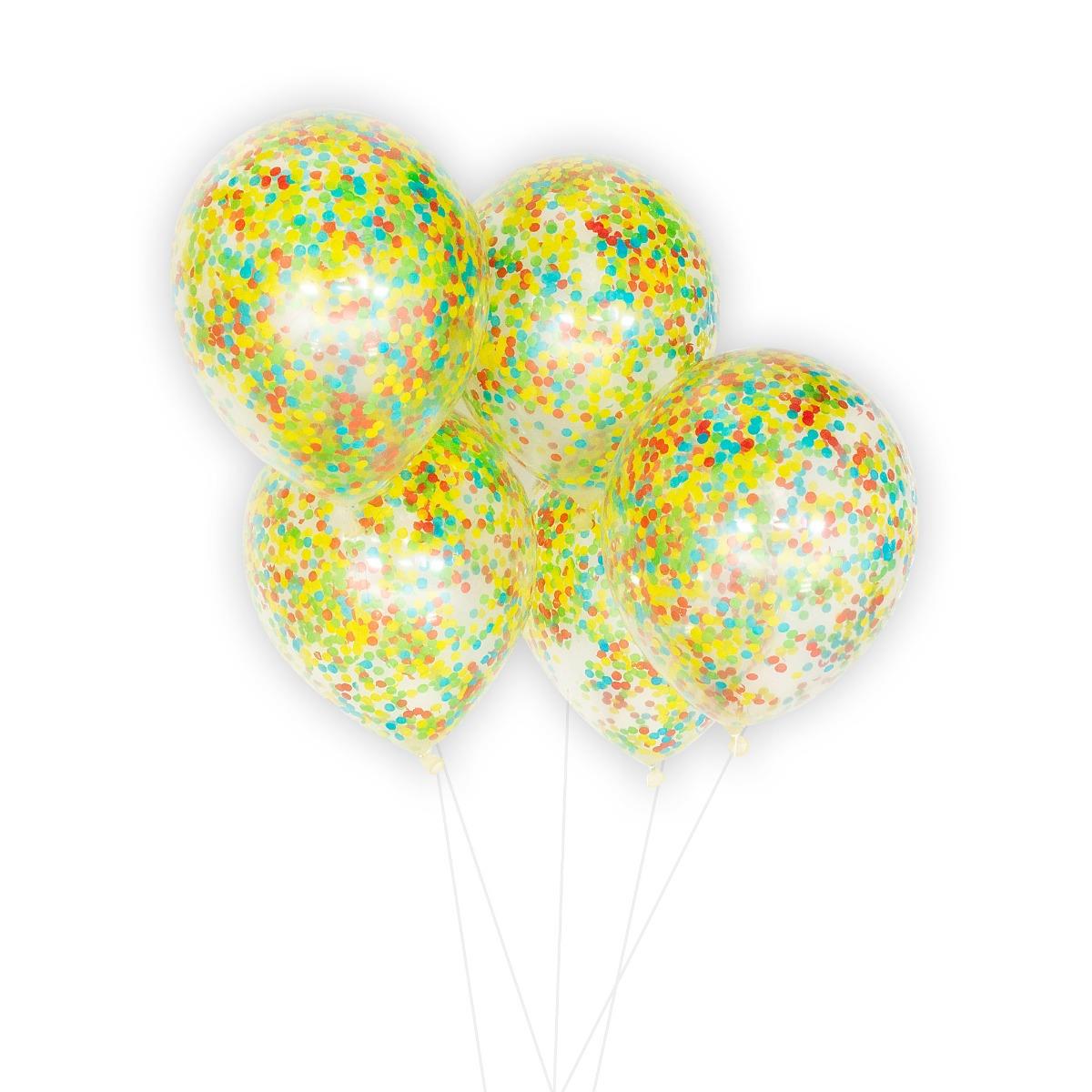 OTW426 Latex Balloon - Muticoloured Confetti - Clear - 12