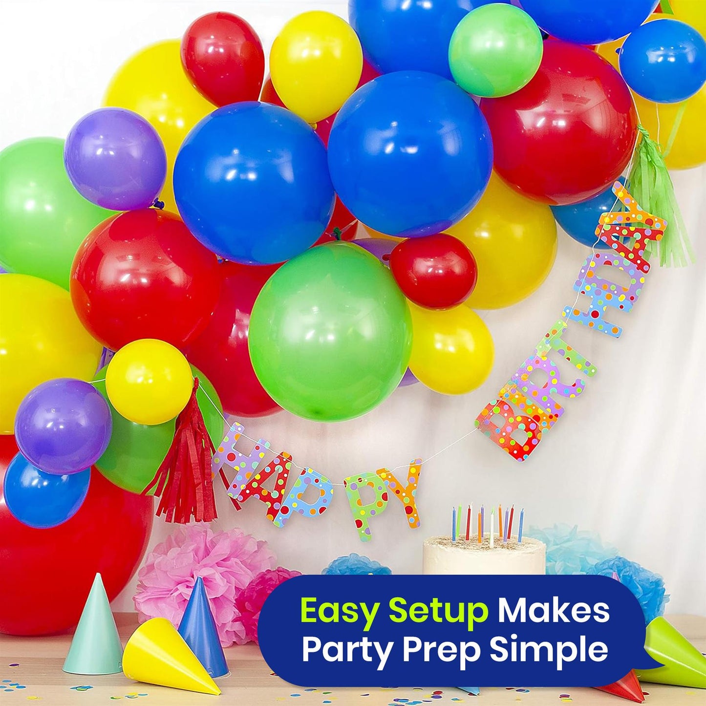 Balloon Garland and Birthday Girl Banner Set for Colourful Party Decor