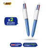 BIC 4-Color Mini Ball Pens Medium Tip Biros 2 Pack School Office
