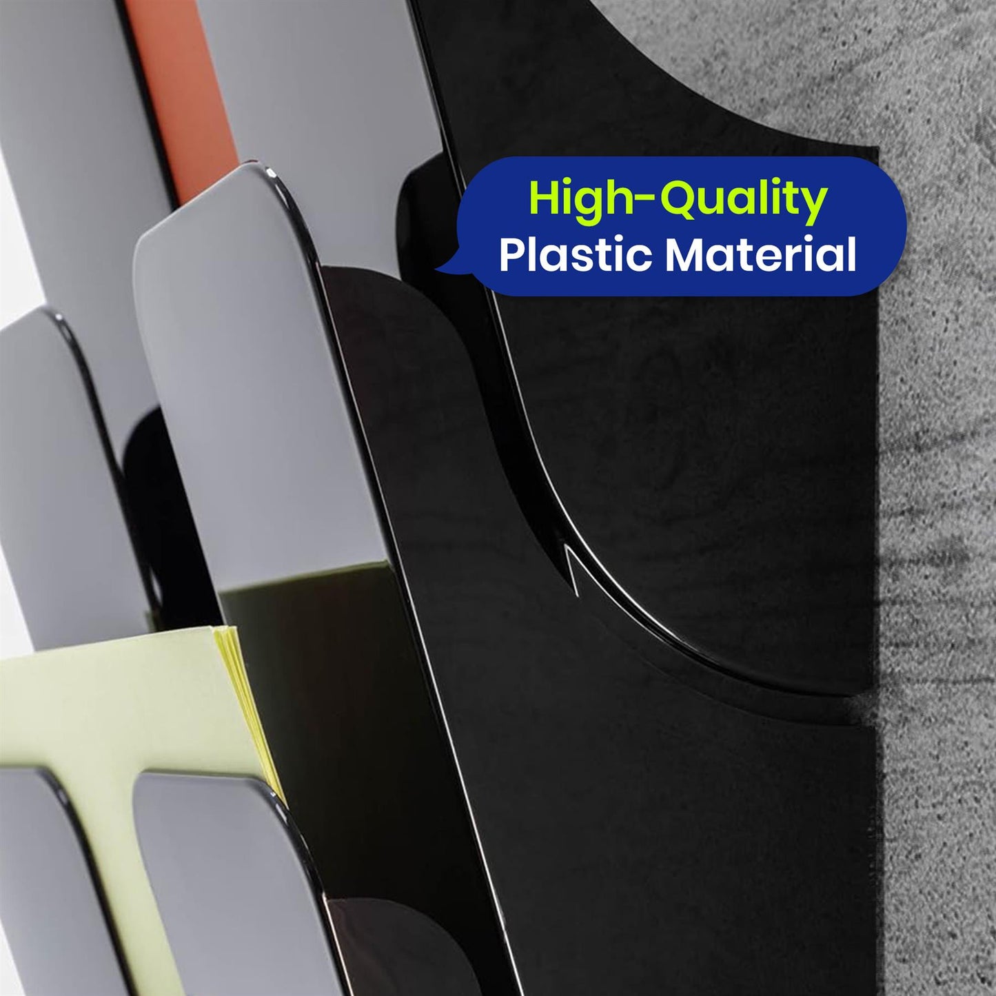 A4 Portrait Wall Mounted Document Holder with 6 Compartments for Flyers & Magazines