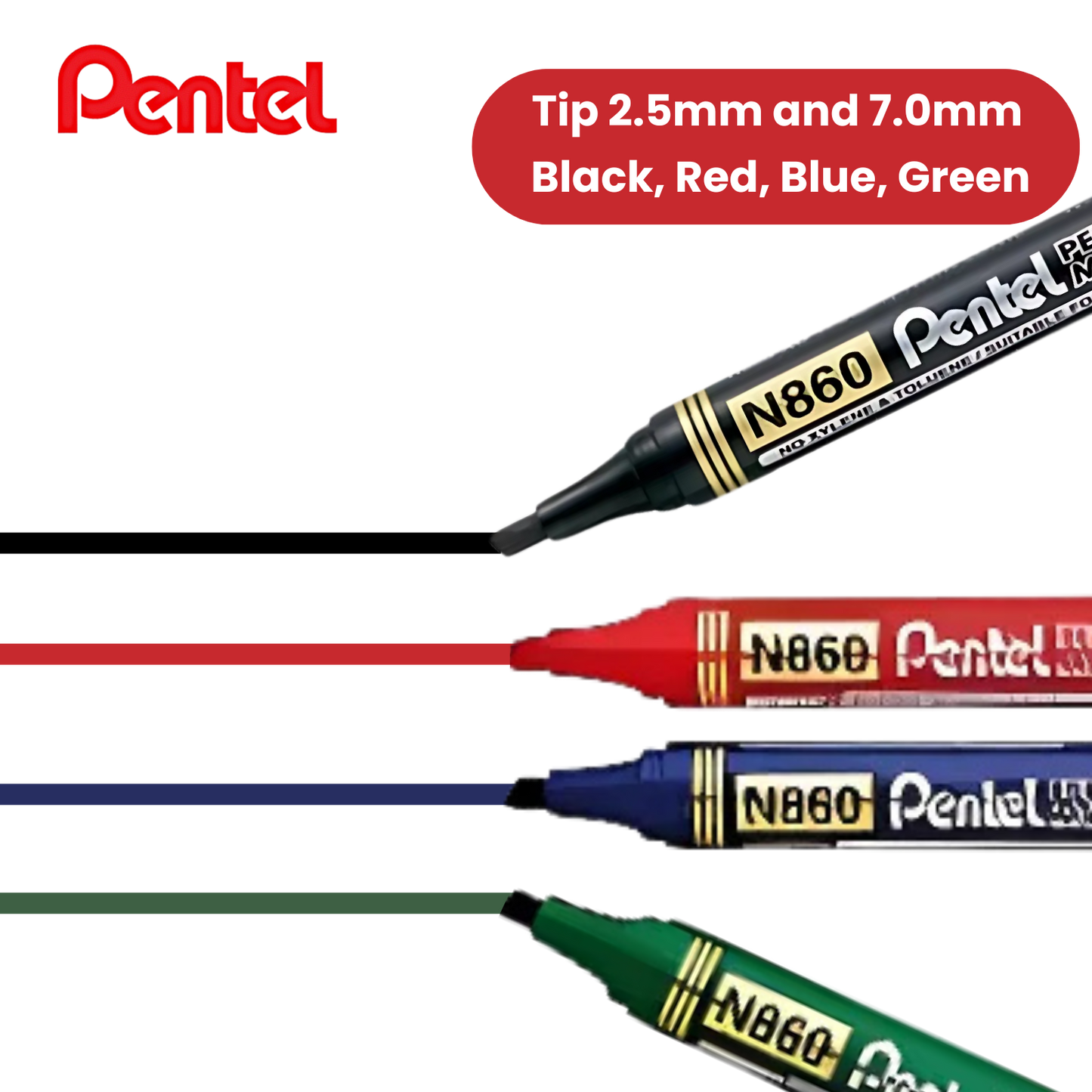 Pentel N860 Assorted - Pack of 5