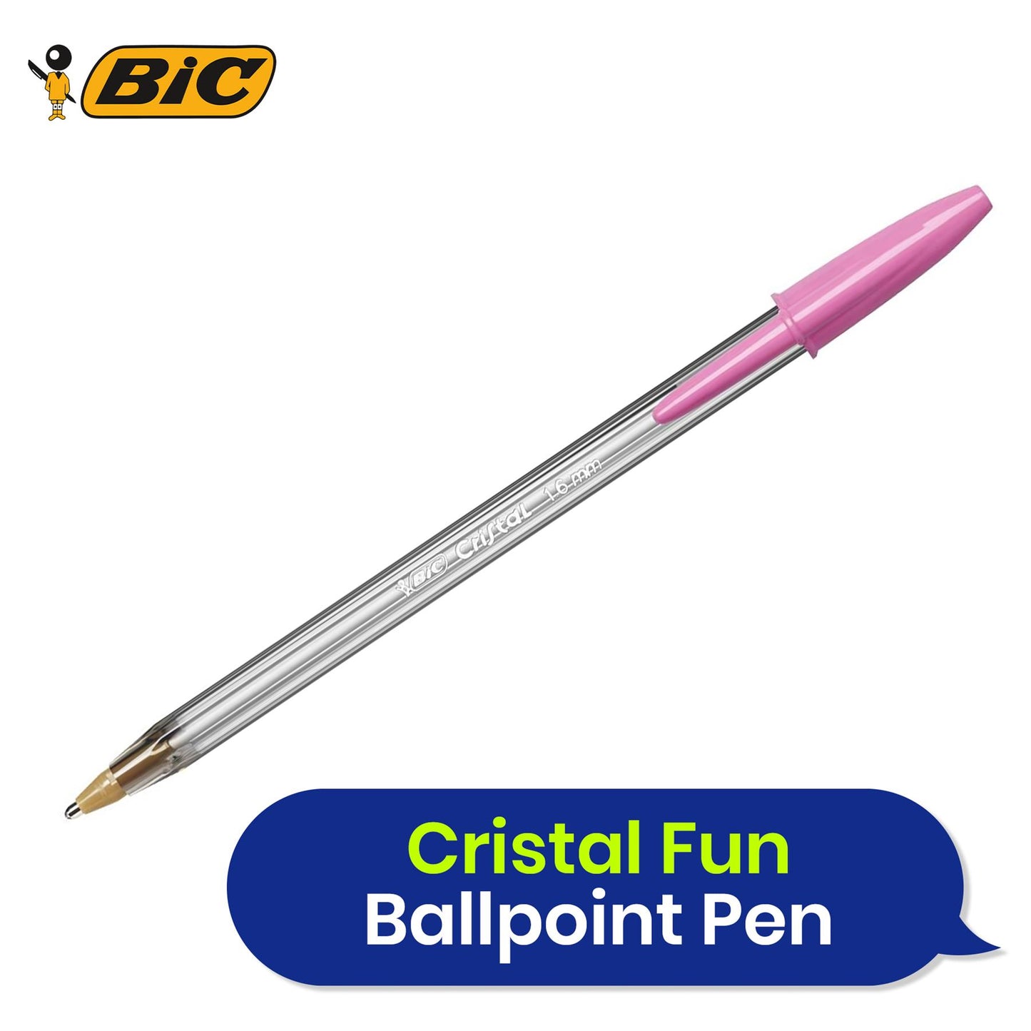 Bic Cristal Fun Ball Pen Pink - Box 20