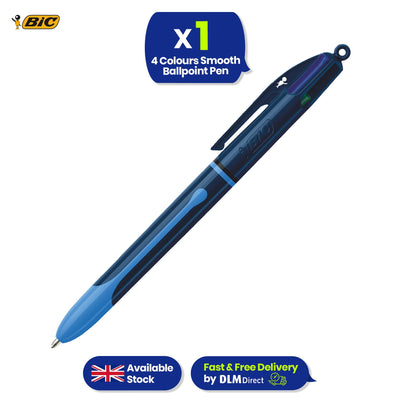 BIC 4-Colour Smooth Pens Medium Points for Office & Home