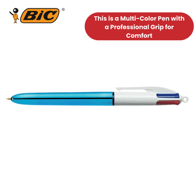 Bic 4 Colour Shine - Blue - Single Pen