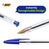 BIC Cristal Original Ballpoint Pens with Blue Ink and 1.0mm Medium Tip for Daily Writing Pack of 100