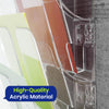 A4 Landscape Wall Mounted Document Holder with 6 Compartments for Flyers & Magazines