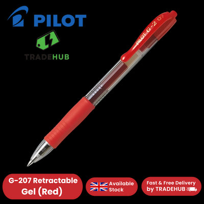 Pilot G207 Retractable Gel Rollerball 0.7mm Tip Smooth Single - Multi Pens Red