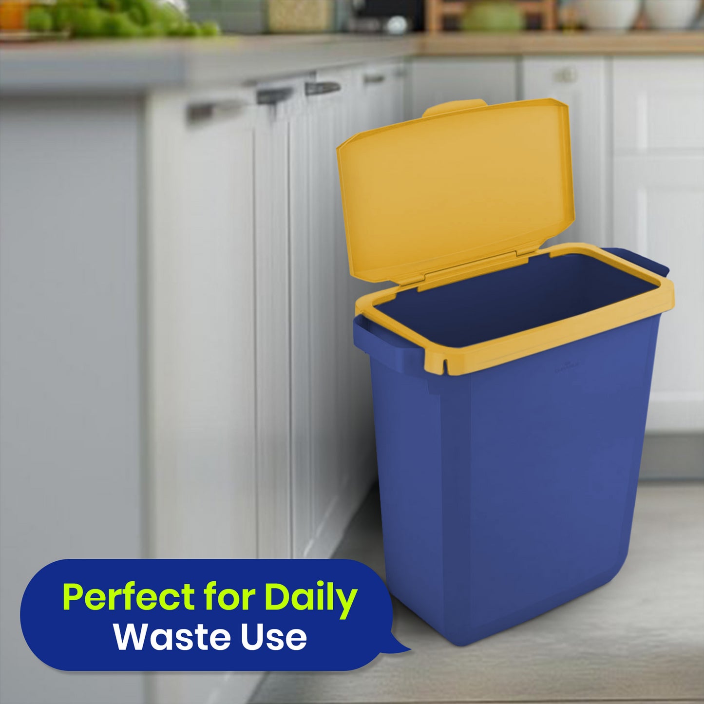 DURABIN 60L Blue Bin Set & Grey Hinged Lid and 25x 110L Recycled Bin Bags