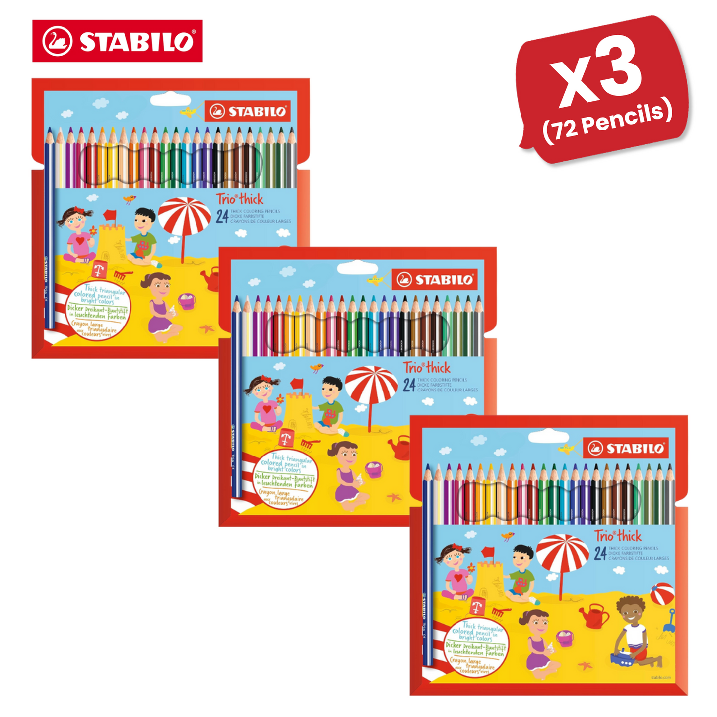 Stabilo Trio Thick Colouring Pencils Assorted Pack of 24