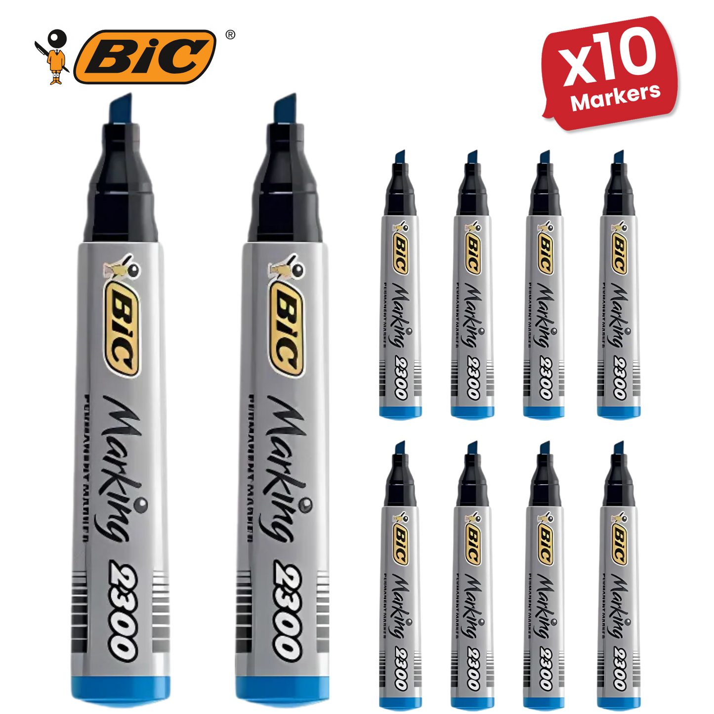 BIC Marking 2300 ECOlutions Permanent Chisel Tip Markers Blue - Single Pen