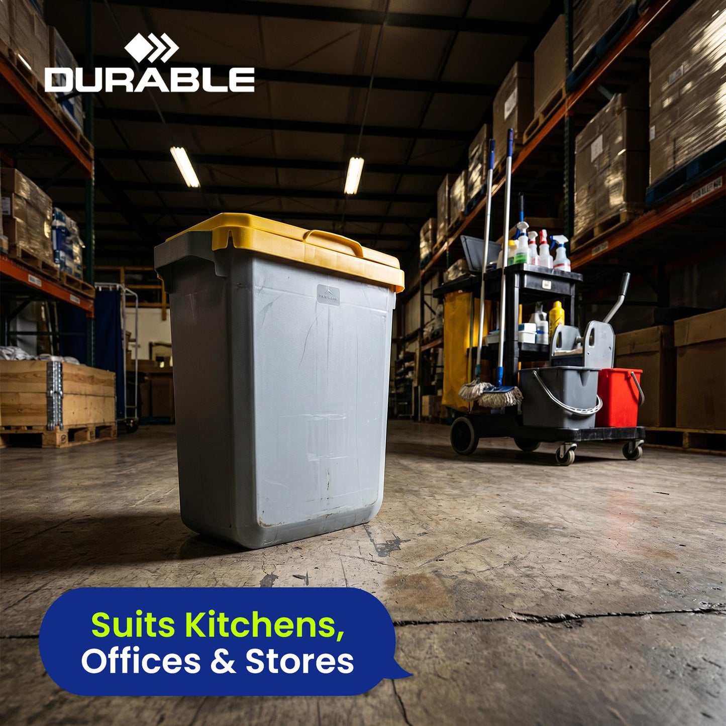 Durable Durabin Hinged Lid - Yellow