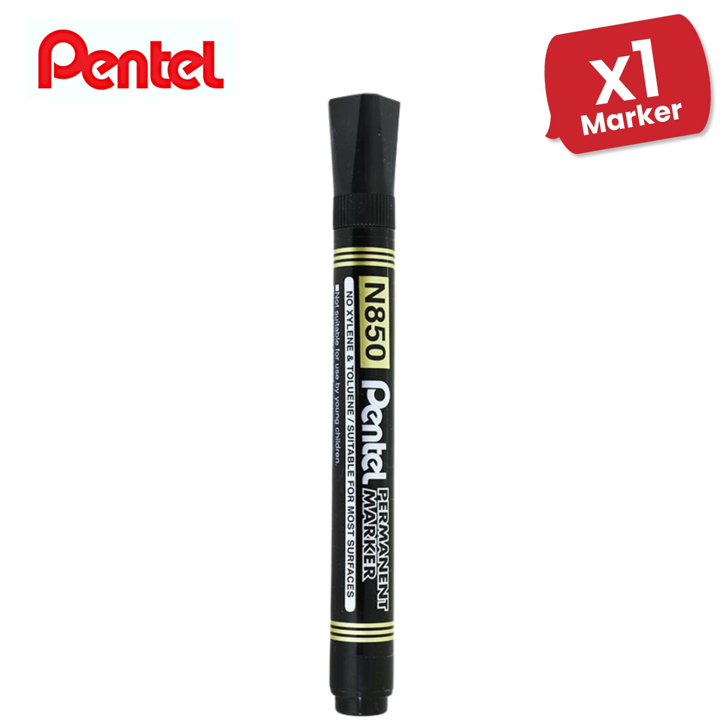 Pentel N850 Permanent Bullet Tip Black Marker