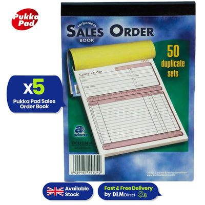 Order Book Paper Duplicate NCR Receipt Carbonless Pad for Business (Pack of 5)