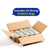 110L Bin Bags 25 Pack and 90L DURABIN Grey Waste Bin Bundle Strong Recycled Plastic Set