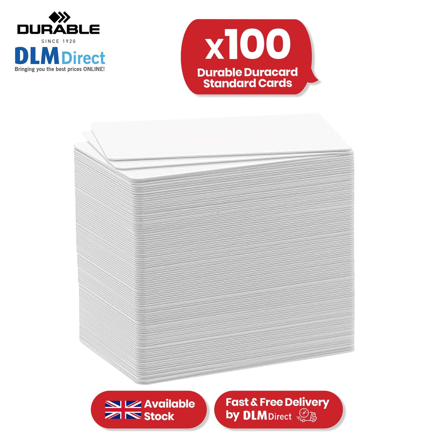 Durable Cards - 100 Pcs PVC White Refill Business Cards, 0.76mm Thick Blank Card for Small Office