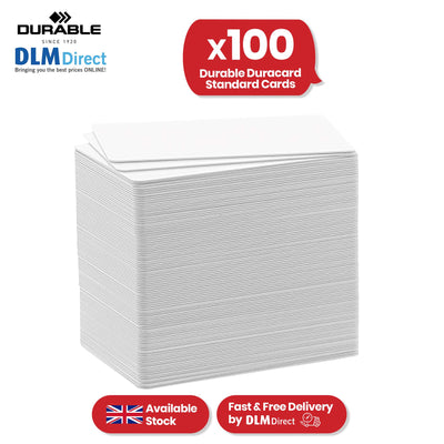 Durable Cards - 100 Pcs PVC White Refill Business Cards, 0.76mm Thick Blank Card for Small Office